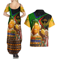 Nelson Mandela Happy Freedom Day Couples Matching Summer Maxi Dress and Hawaiian Shirt South Africa Heritage Victory Art