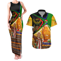 Nelson Mandela Happy Freedom Day Couples Matching Tank Maxi Dress and Hawaiian Shirt South Africa Heritage Victory Art