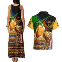 Nelson Mandela Happy Freedom Day Couples Matching Tank Maxi Dress and Hawaiian Shirt South Africa Heritage Victory Art