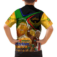 Nelson Mandela Happy Freedom Day Family Matching Off Shoulder Maxi Dress and Hawaiian Shirt South Africa Heritage Victory Art
