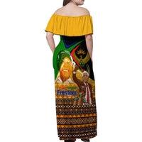 Nelson Mandela Happy Freedom Day Family Matching Off Shoulder Maxi Dress and Hawaiian Shirt South Africa Heritage Victory Art