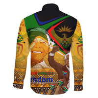 Nelson Mandela Happy Freedom Day Family Matching Off Shoulder Short Dress and Hawaiian Shirt South Africa Heritage Victory Art