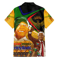 Nelson Mandela Happy Freedom Day Family Matching Short Sleeve Bodycon Dress and Hawaiian Shirt South Africa Heritage Victory Art