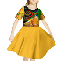 Nelson Mandela Happy Freedom Day Kid Short Sleeve Dress South Africa Heritage Victory Art