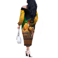 Nelson Mandela Happy Freedom Day Off The Shoulder Long Sleeve Dress South Africa Heritage Victory Art