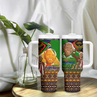 Nelson Mandela Happy Freedom Day Tumbler With Handle South Africa Heritage Victory Art
