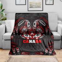 Haida Canada Day Blanket Totem Inspired Maple Leaf Indigenous Art