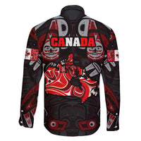 Haida Canada Day Family Matching Mermaid Dress and Hawaiian Shirt Totem Inspired Maple Leaf Indigenous Art