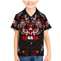 Haida Canada Day Family Matching Mermaid Dress and Hawaiian Shirt Totem Inspired Maple Leaf Indigenous Art