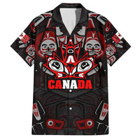 Haida Canada Day Family Matching Off Shoulder Maxi Dress and Hawaiian Shirt Totem Inspired Maple Leaf Indigenous Art