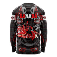 Haida Canada Day Long Sleeve Shirt Totem Inspired Maple Leaf Indigenous Art