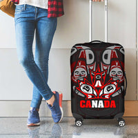 Haida Canada Day Luggage Cover Totem Inspired Maple Leaf Indigenous Art