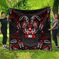 Haida Canada Day Quilt Totem Inspired Maple Leaf Indigenous Art