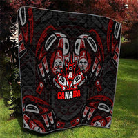 Haida Canada Day Quilt Totem Inspired Maple Leaf Indigenous Art