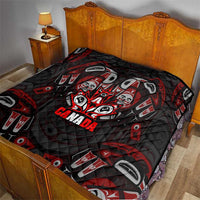 Haida Canada Day Quilt Totem Inspired Maple Leaf Indigenous Art