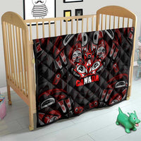 Haida Canada Day Quilt Totem Inspired Maple Leaf Indigenous Art