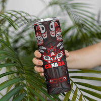 Haida Canada Day Skinny Tumbler Totem Inspired Maple Leaf Indigenous Art