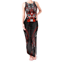 Haida Canada Day Tank Maxi Dress Totem Inspired Maple Leaf Indigenous Art