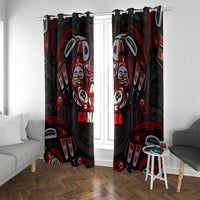 Haida Canada Day Window Curtain Totem Inspired Maple Leaf Indigenous Art