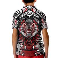 Haida Wolf Kid Polo Shirt Canada Indigenous Art