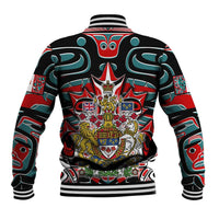 Canada Coat of Arms Haida Baseball Jacket Maple Leaf Flag Indigenous Art