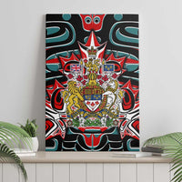 Canada Coat of Arms Haida Canvas Wall Art Maple Leaf Flag Indigenous Art