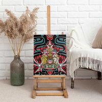 Canada Coat of Arms Haida Canvas Wall Art Maple Leaf Flag Indigenous Art