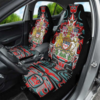 Canada Coat of Arms Haida Car Seat Cover Maple Leaf Flag Indigenous Art