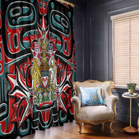 Canada Coat of Arms Haida Window Curtain Maple Leaf Flag Indigenous Art