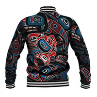 Haida Native Art Fish Baseball Jacket Canada Indigenous Art