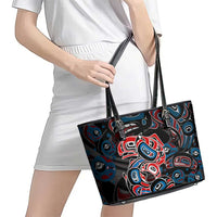Haida Native Art Fish Leather Tote Bag Canada Indigenous Art