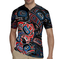 Haida Native Art Fish Rugby Jersey Canada Indigenous Art