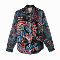 Haida Native Art Fish Women Casual Shirt Canada Indigenous Art