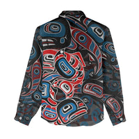 Haida Native Art Fish Women Casual Shirt Canada Indigenous Art