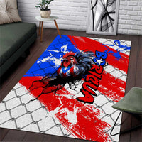 Boricua Pride Rooster Flag Puerto Rico Area Rug