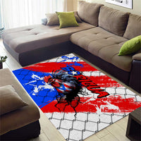 Boricua Pride Rooster Flag Puerto Rico Area Rug
