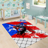 Boricua Pride Rooster Flag Puerto Rico Area Rug
