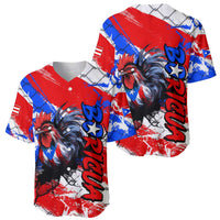 Boricua Pride Rooster Flag Puerto Rico Baseball Jersey