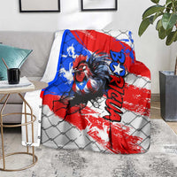 Boricua Pride Rooster Flag Puerto Rico Blanket