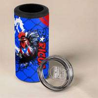 Boricua Pride Rooster Flag Puerto Rico 4 in 1 Can Cooler Tumbler
