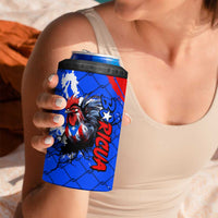 Boricua Pride Rooster Flag Puerto Rico 4 in 1 Can Cooler Tumbler