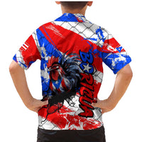 Boricua Pride Rooster Flag Puerto Rico Family Matching Mermaid Dress and Hawaiian Shirt