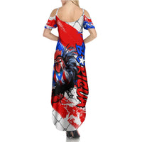 Boricua Pride Rooster Flag Puerto Rico Family Matching Summer Maxi Dress and Hawaiian Shirt
