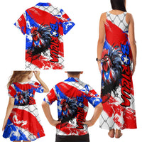 Boricua Pride Rooster Flag Puerto Rico Family Matching Tank Maxi Dress and Hawaiian Shirt