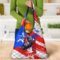 Boricua Pride Rooster Flag Puerto Rico Grocery Bag