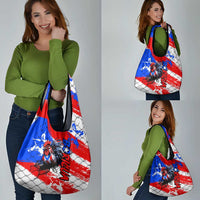 Boricua Pride Rooster Flag Puerto Rico Grocery Bag