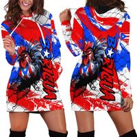 Boricua Pride Rooster Flag Puerto Rico Hoodie Dress