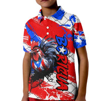 Boricua Pride Rooster Flag Puerto Rico Kid Polo Shirt