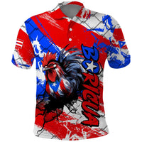 Boricua Pride Rooster Flag Puerto Rico Polo Shirt