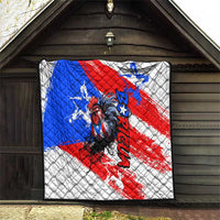 Boricua Pride Rooster Flag Puerto Rico Quilt